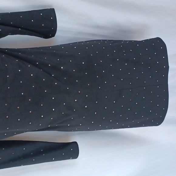Express Dress With Rhinestones Black Womens Size M, 17" PTP, 32"L - Picture 7 of 9